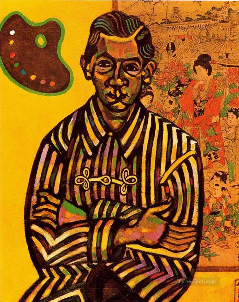 Portrait of E C Ricart Dadaism Oil Paintings